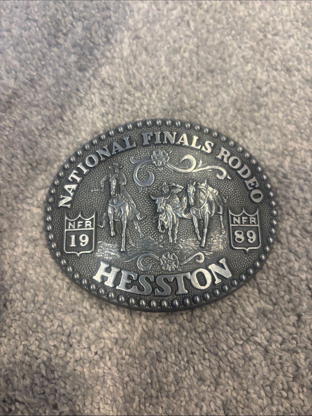 Vintage Hesston National Finals Rodeo belt buckle.